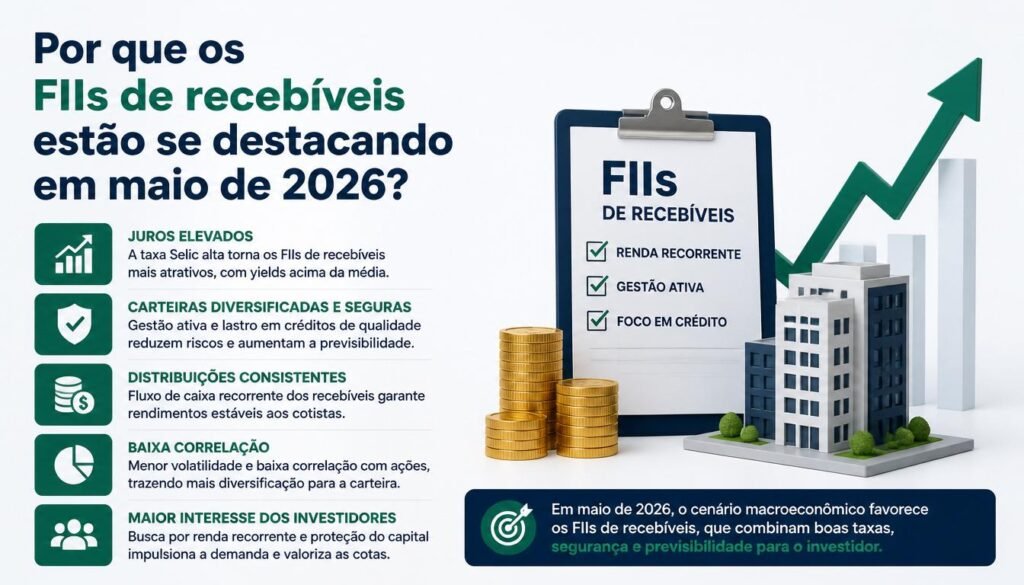 fiis-dividendos-1024x585 FIIs de Recebíveis em maio de 2026: VGIP11 sobe 3,53% e RECR11 dispara 4,60% — é hora de comprar papel?